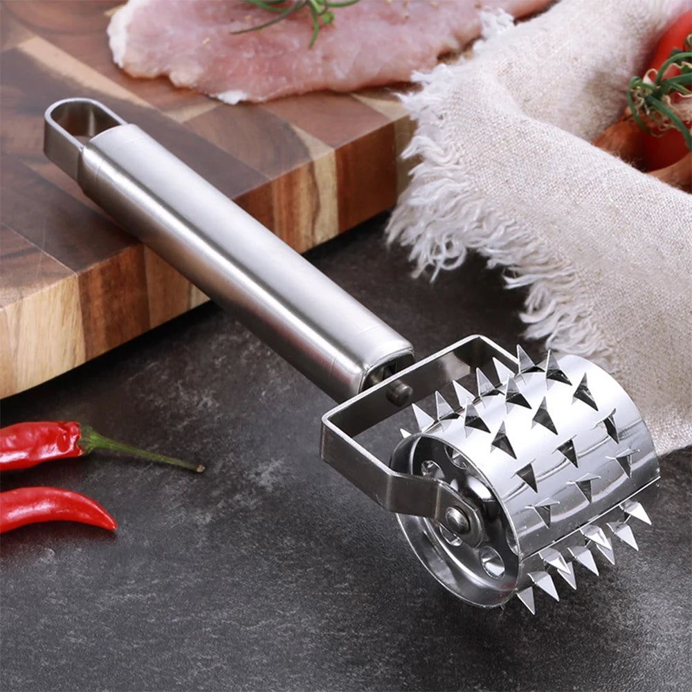 Stainless Steel Handheld Meat Tenderizer Roller for Steak and Pork