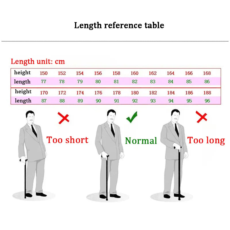 Retractable Aluminium Safety Walking Cane with LED Light for Elderly Men and Women