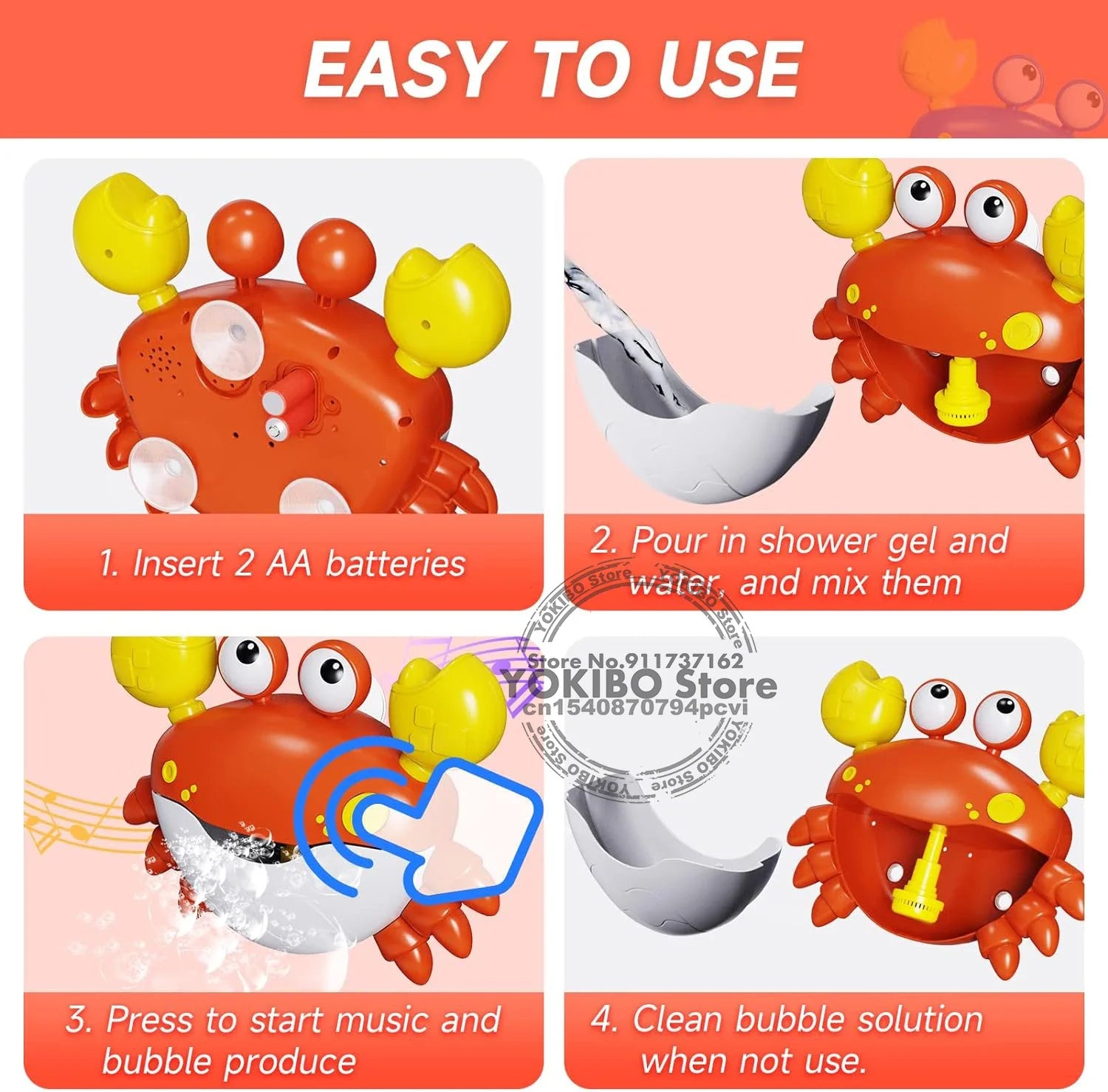 Bubble Machine Bath Toy for Kids