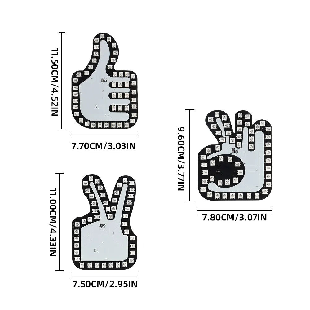 Car Finger Light Set with Remote Control - Funny Window Sign