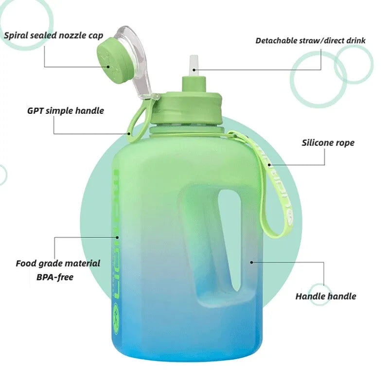 2.2L Large Capacity Sports Water Bottle for Outdoor Fitness