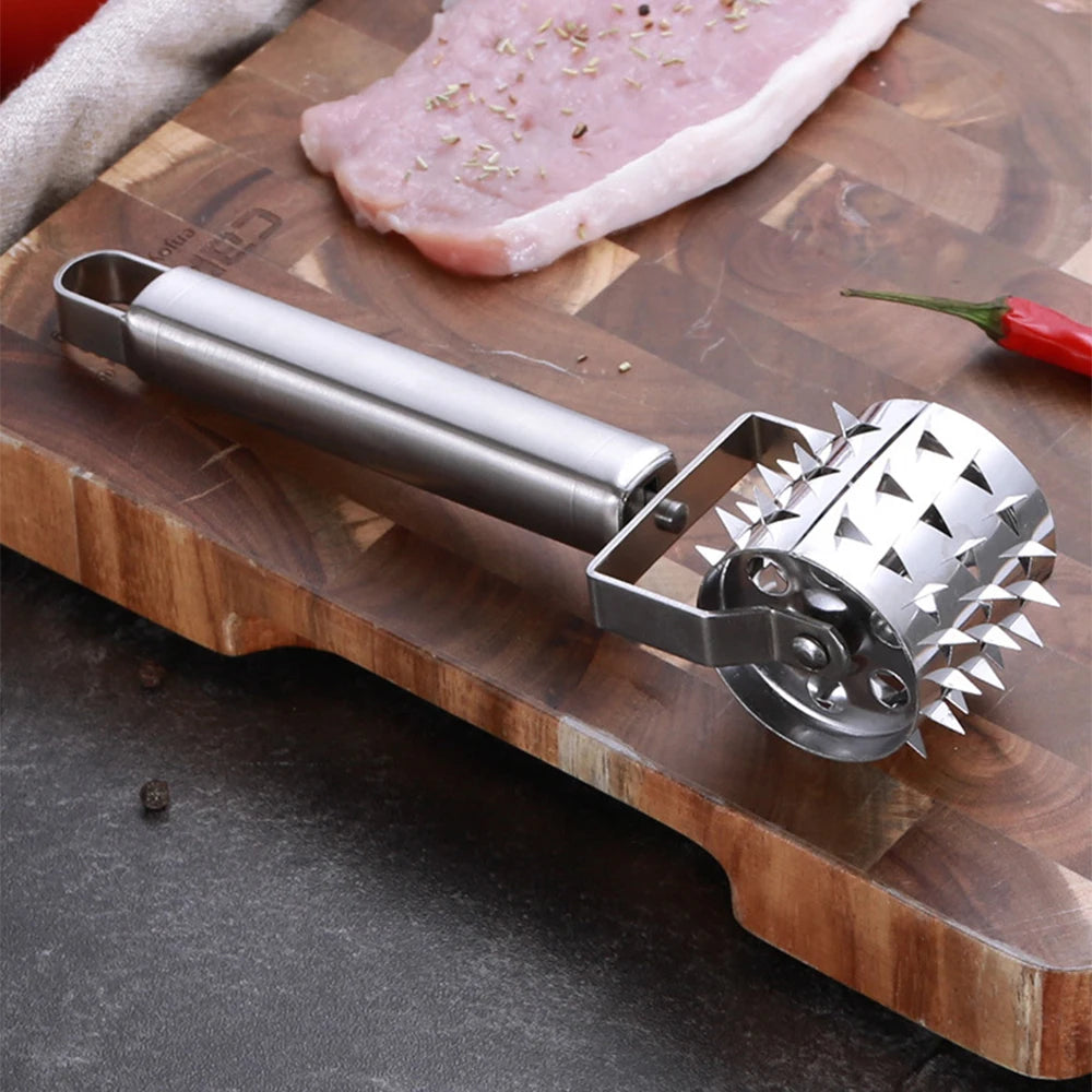 Stainless Steel Handheld Meat Tenderizer Roller for Steak and Pork