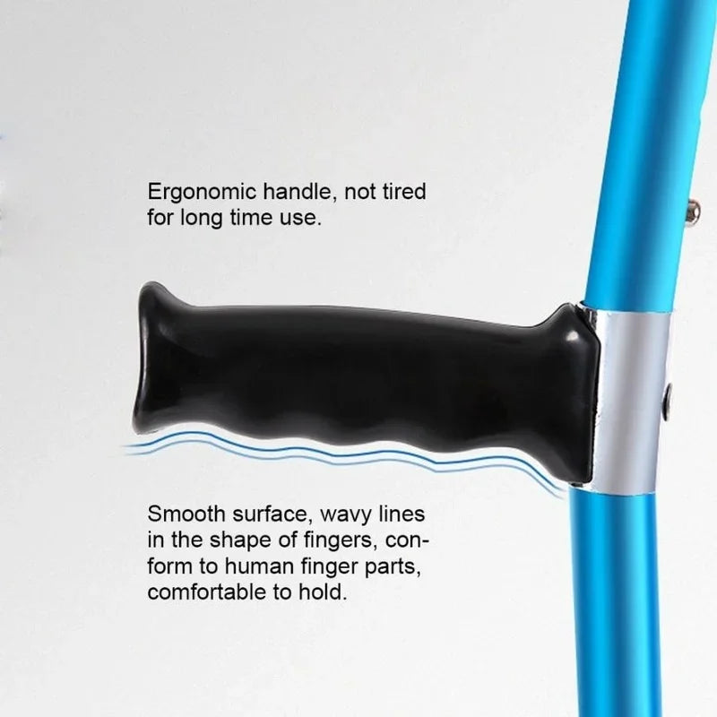 Portable Aluminum Alloy Folding Underarm Cane for Disabled Seniors