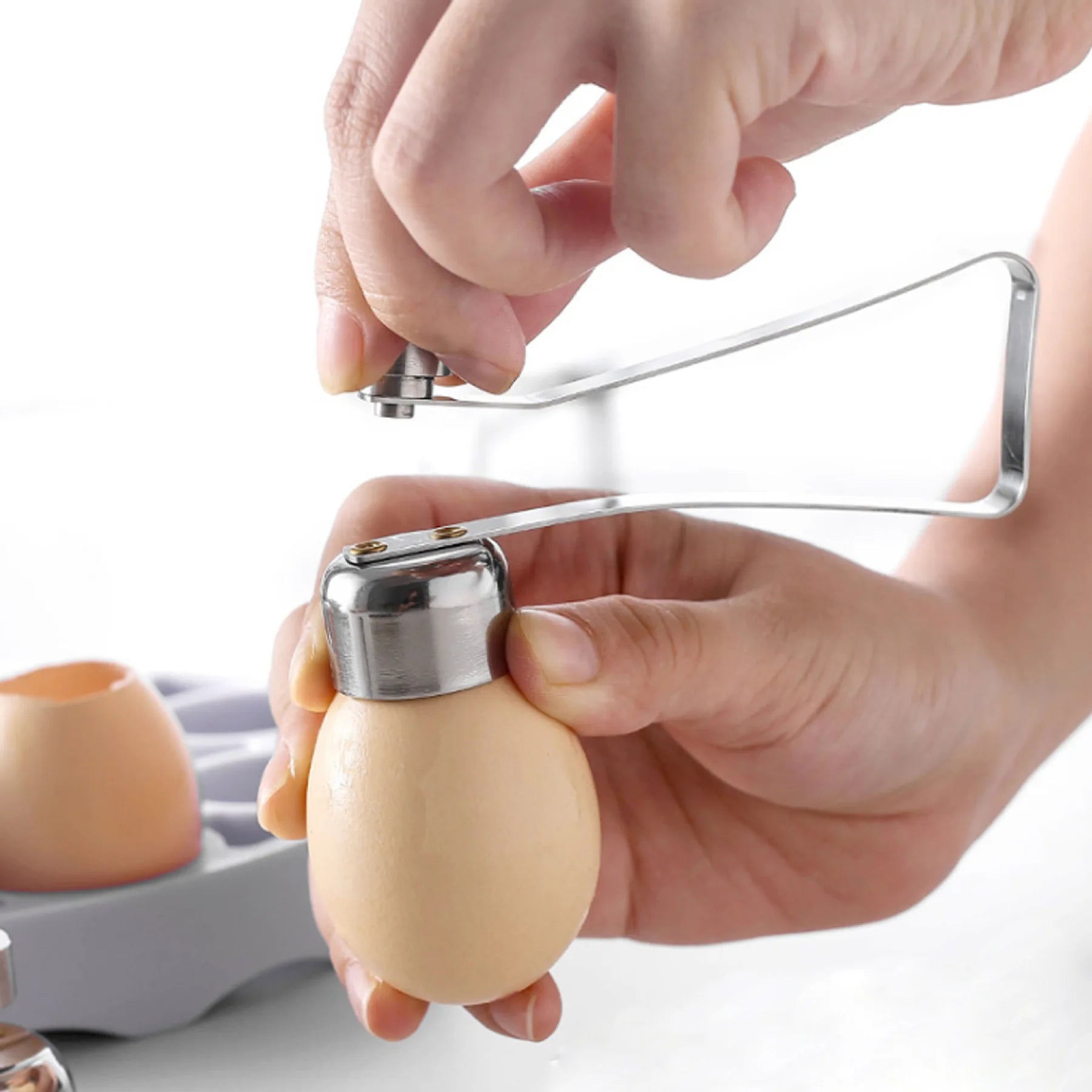 Stainless Steel Egg Opener Scissors - Kitchen Eggshell Cracker