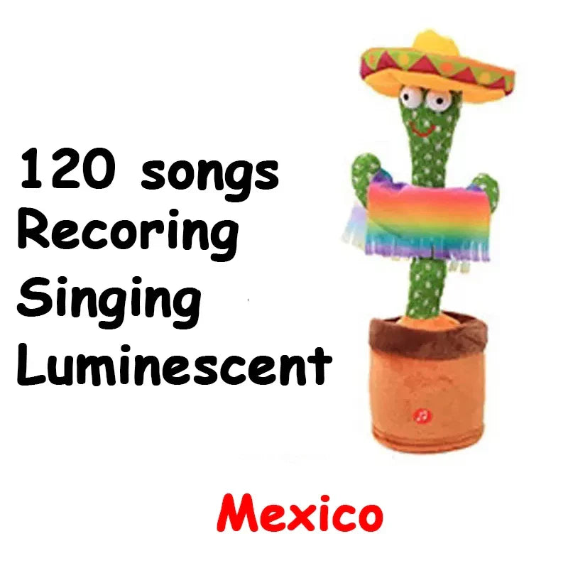 Dancing Cactus Talking Toy - Singing, Recording, and Interactive Plush Gift