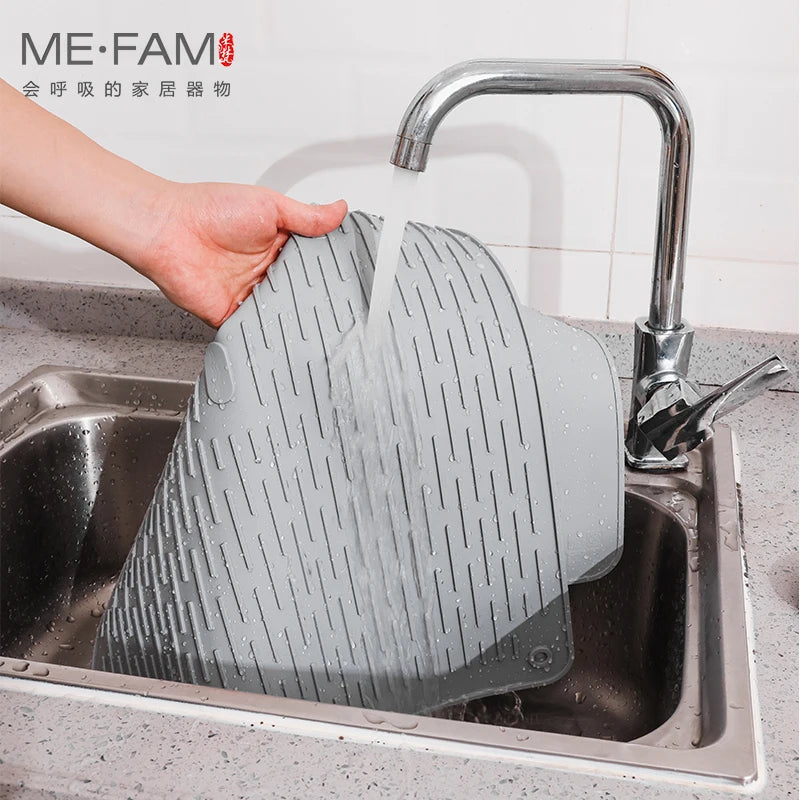 Silicone Non-Slip Dish Drying Mat and Trivet - Kitchen Counter Placemat