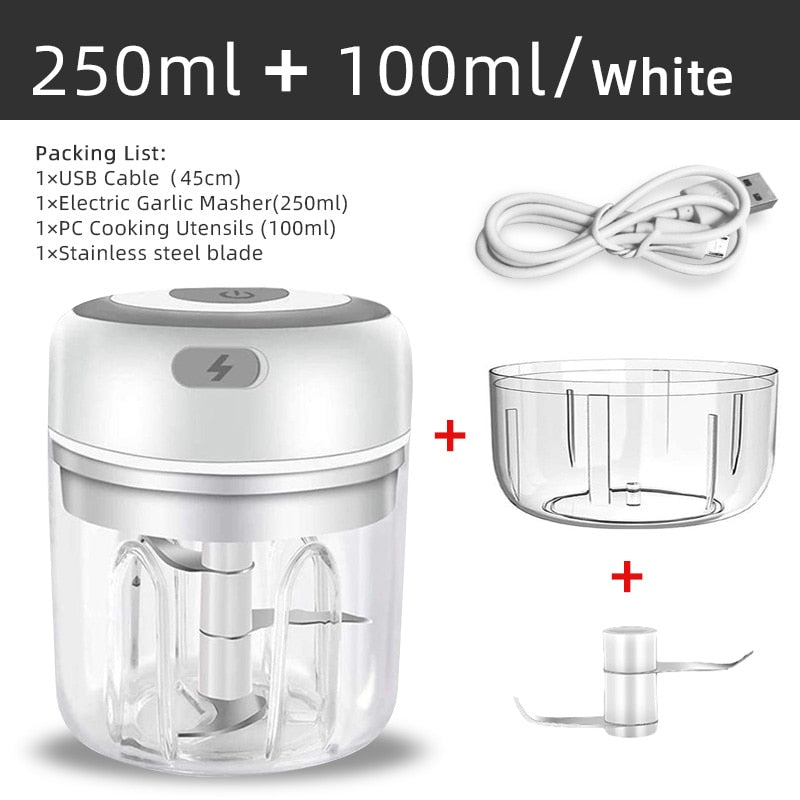 Electric Mini Food Chopper - USB Portable Kitchen Gadgets for Garlic, Meat, and Vegetables