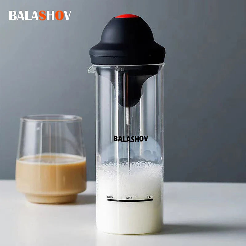 Electric Milk Frother and Foam Maker Jug Cup - Black