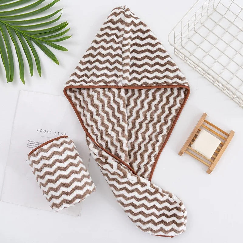 Pineapple Coral Fleece Hair Drying Turban - Quick Absorbent, 25x65cm