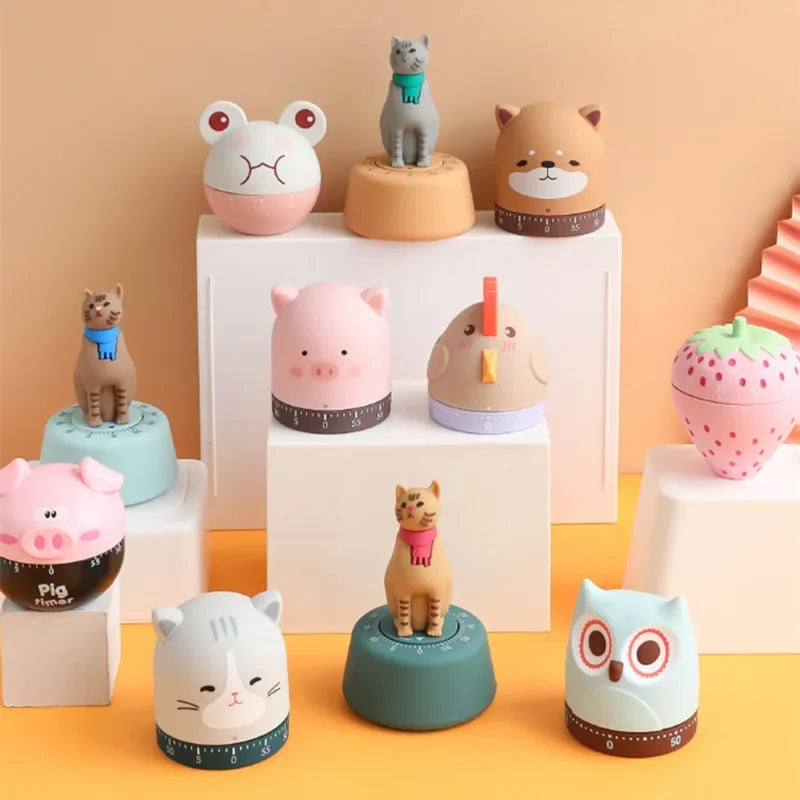 Cartoon Animal Vegetable Shaped Kitchen Timer for Cooking and Baking