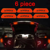 6-Piece Reflective Car Warning Sticker Set for Various Models