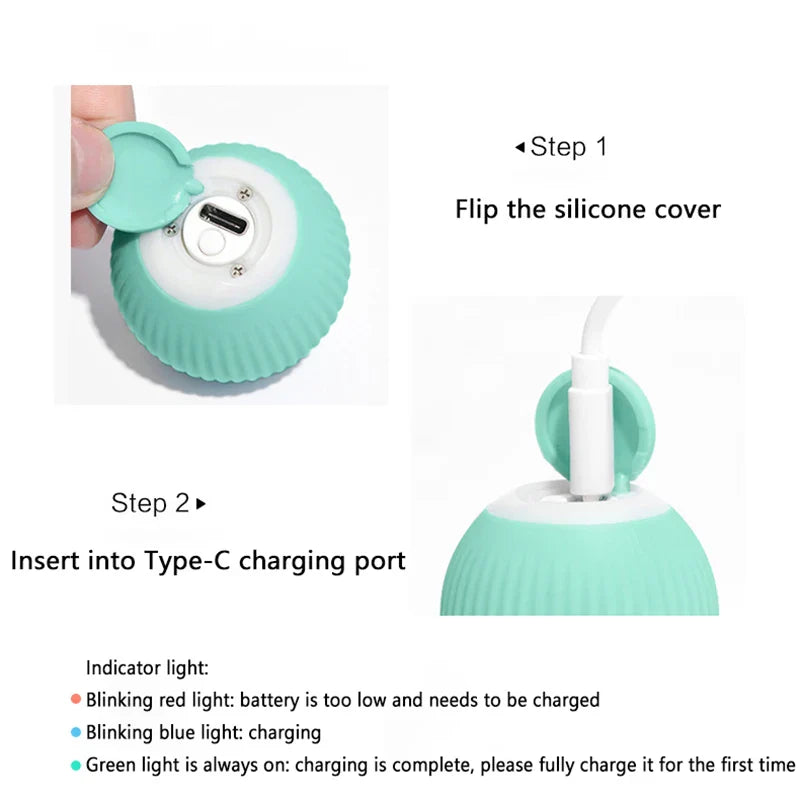 Self-Rolling Smart Cat Toy for Interactive Training