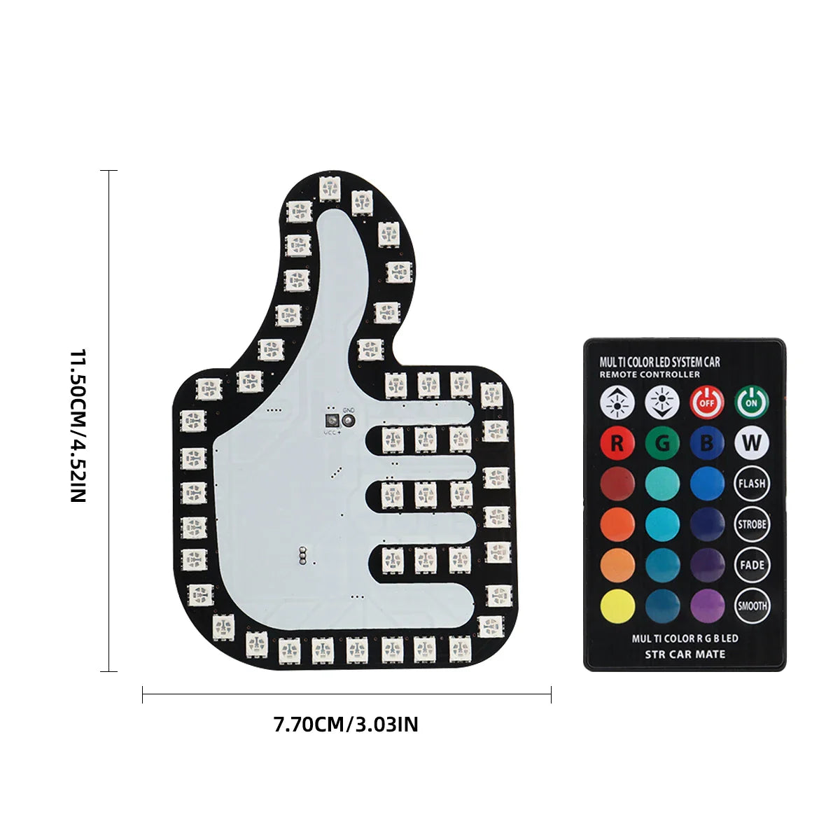 Car Finger Light Set with Remote Control - Funny Window Sign