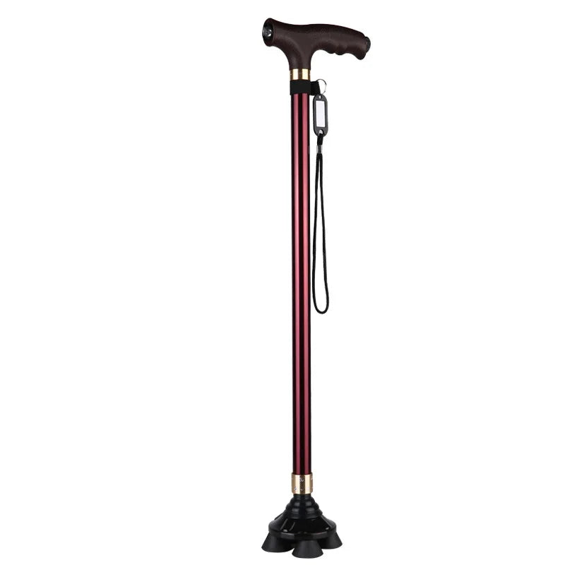 Retractable Aluminium Safety Walking Cane with LED Light for Elderly Men and Women