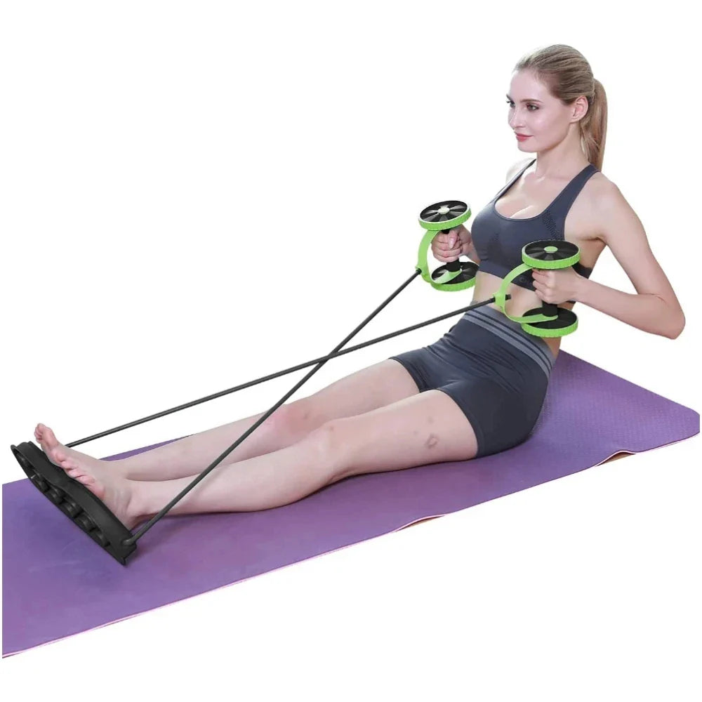 Multifunctional Abdominal Wheel Exercise Set with Resistance Band and Knee Mat