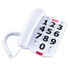 Corded Big Button Telephone for Seniors - Visually Impaired Landline Phone - White