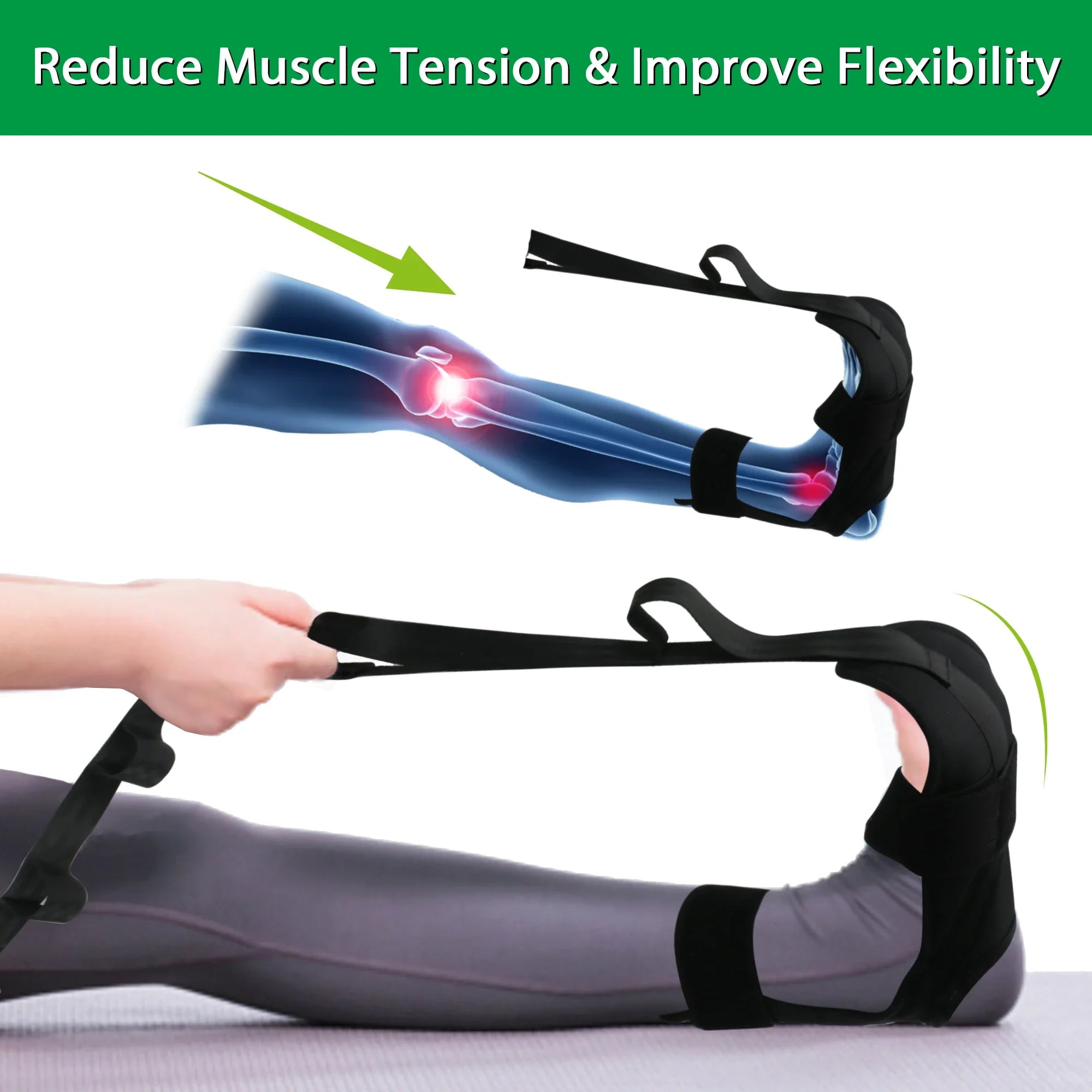 KOMZER Yoga and Gymnastics Stretch Strap with Loops for Leg and Foot Stretching