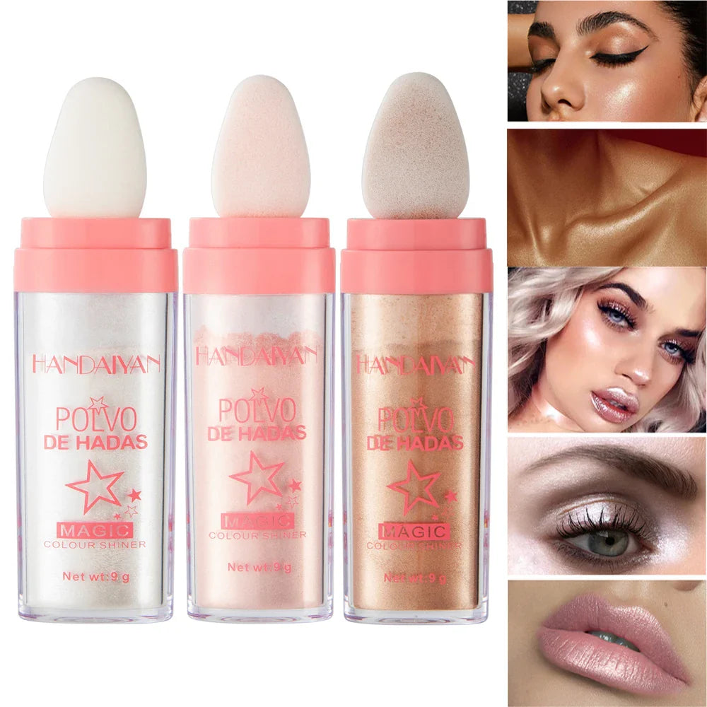 Professional Shimmering Highlighter Powder: Illuminate Your Look - Pink Bottle-01