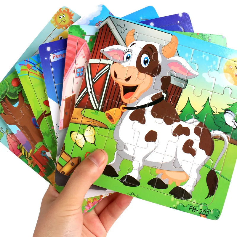 20 PC Cartoon Wooden Jigsaw Puzzles