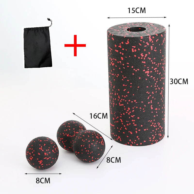 Yoga Column and Massage Ball Set for Pilates and Stretching