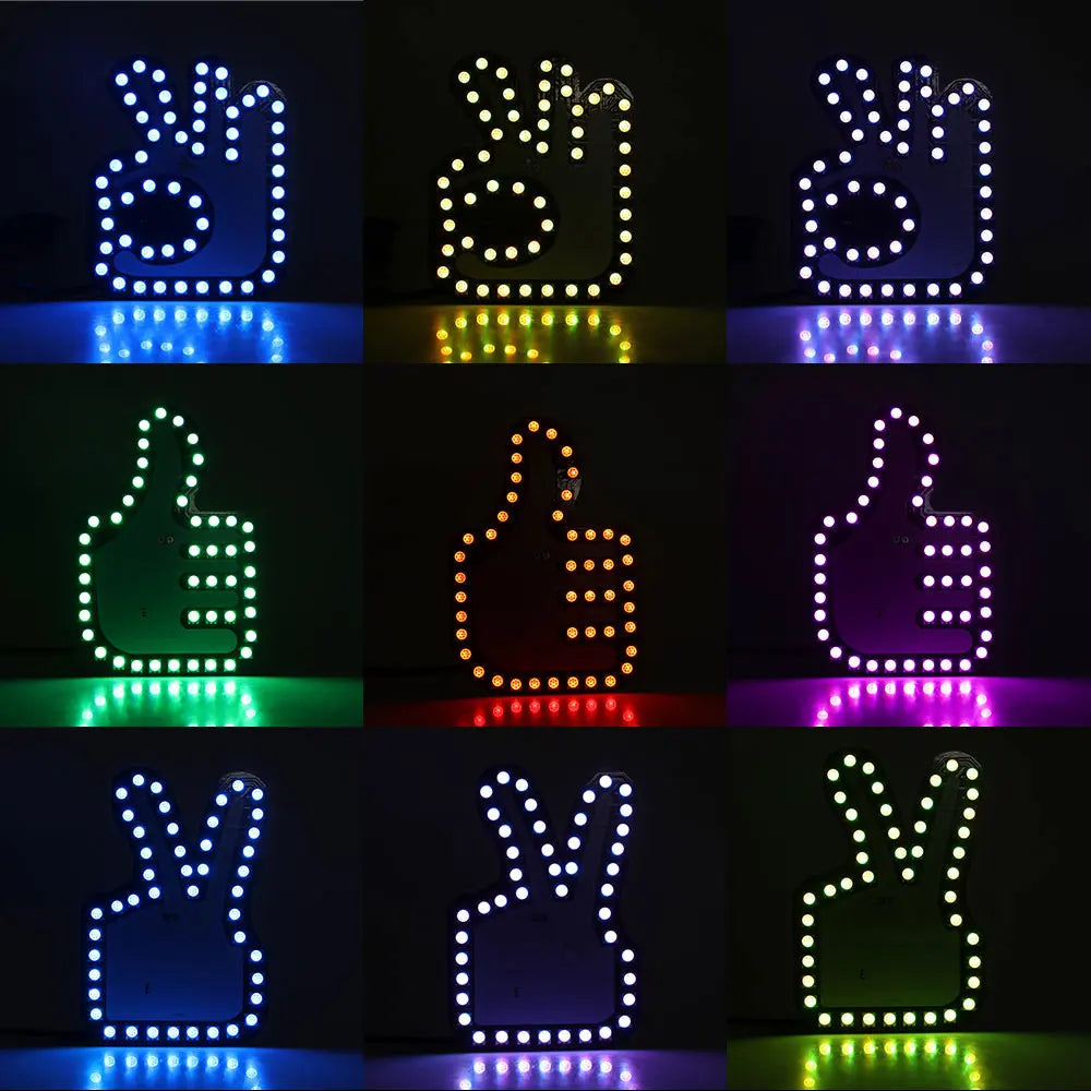 Car Finger Light Set with Remote Control - Funny Window Sign