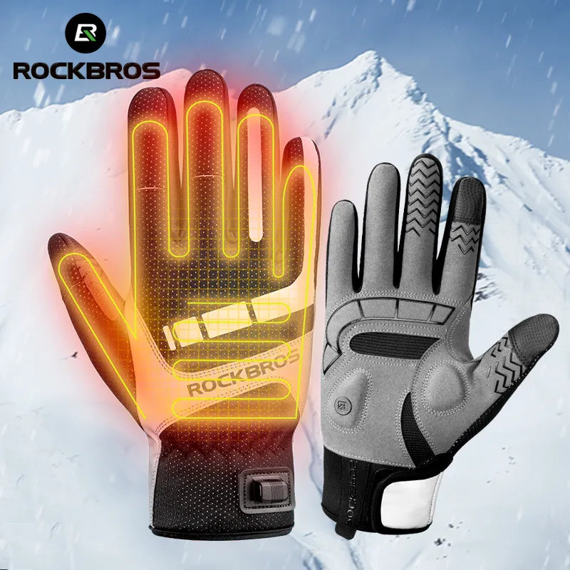 USB Heated Bicycle Gloves - Winter Warmth and Touch Screen