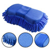 Blue Microfiber Chenille Car Wash Sponge for Cleaning and Care