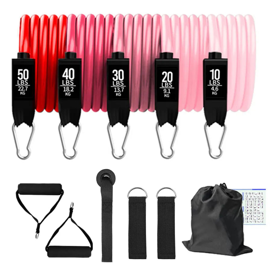 5-Tube Fitness Resistance Bands Set with Accessories