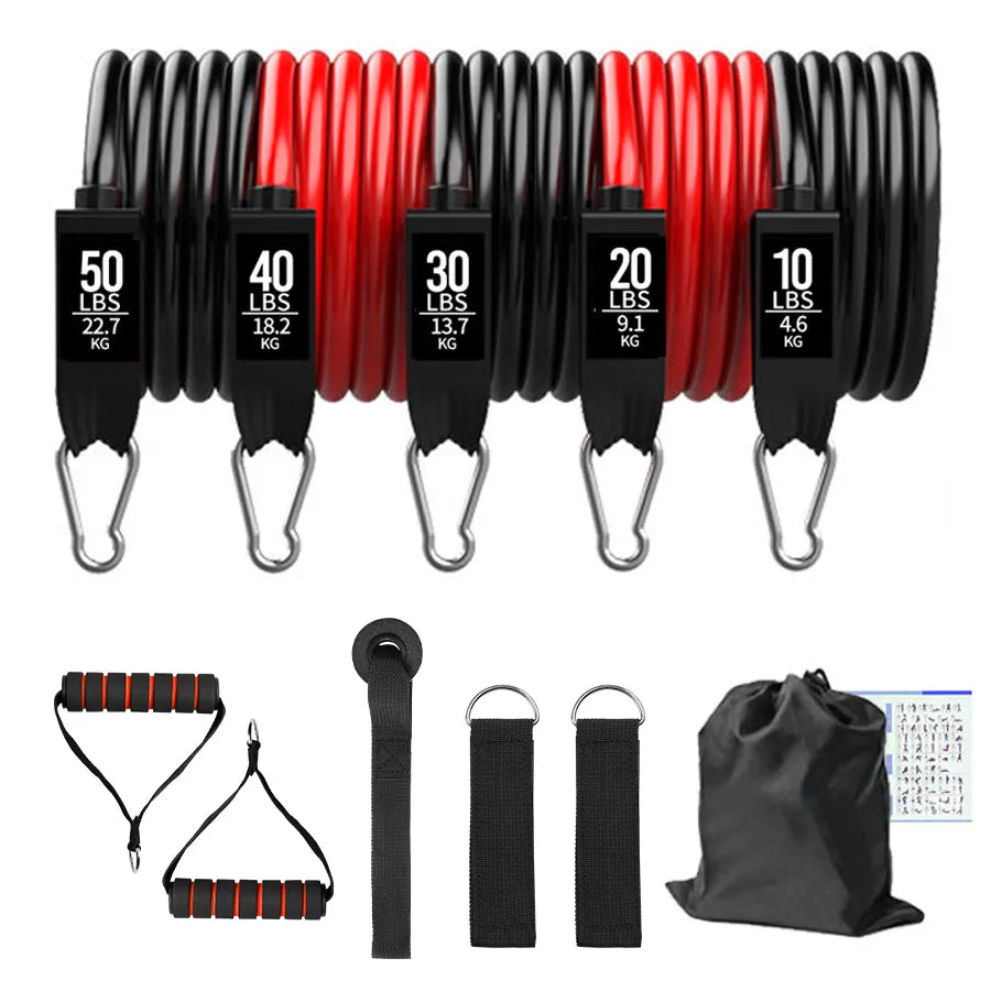 5-Tube Fitness Resistance Bands Set with Accessories