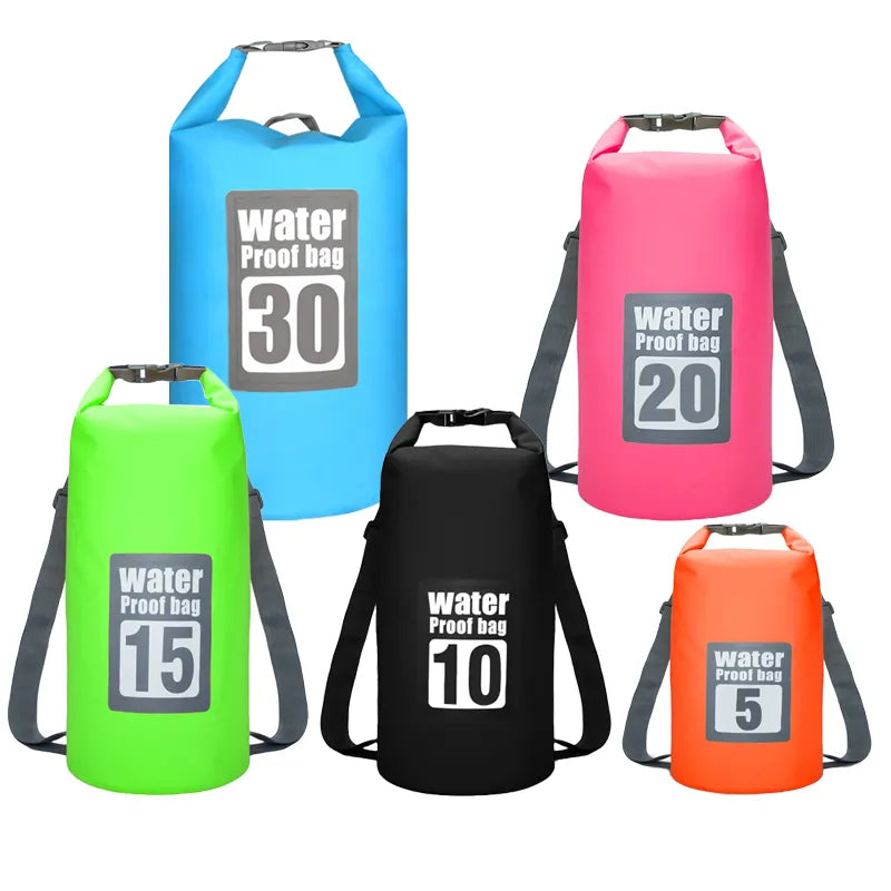 PVC Waterproof Dry Bag for Outdoor Activities (Various Sizes) - 5L Black