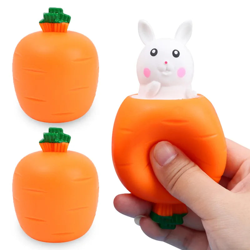 Carrot Rabbit Stress Relief Squeeze Toy for Kids