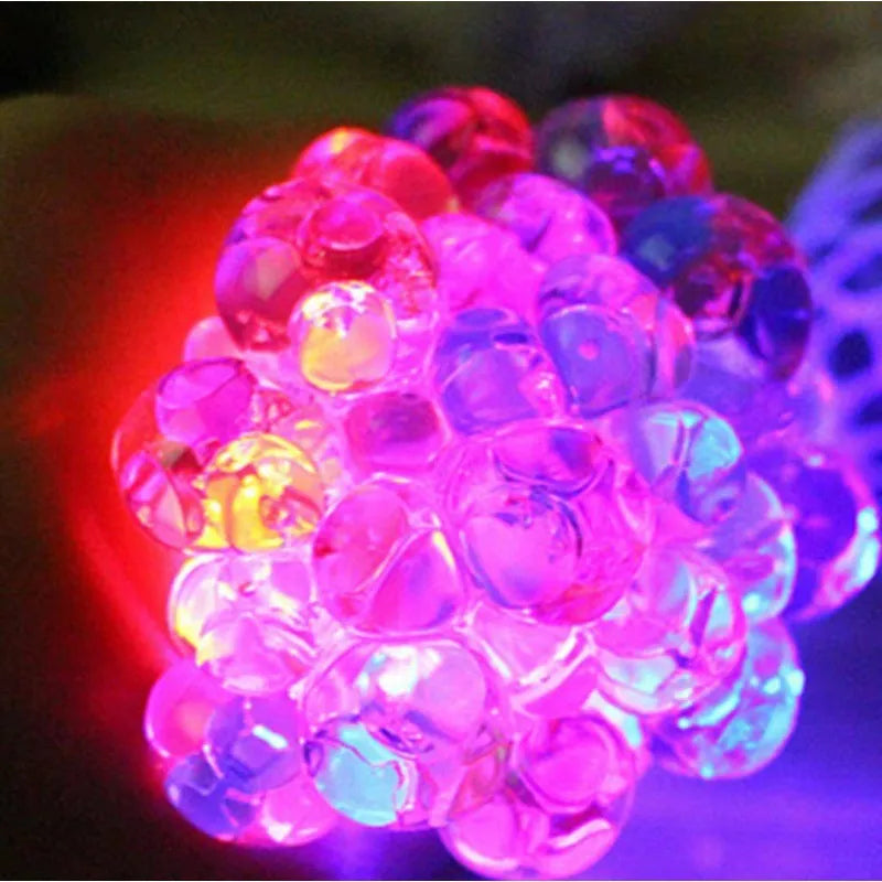 LED Glitter Foam Colored Bead Grape Vent Ball - Stress Relief Fidget Toy