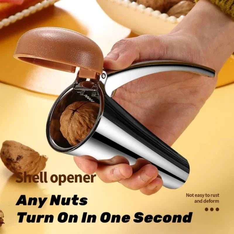 Multifunctional Zinc Alloy Nutcracker with Funnel Design for Walnuts and Nuts - S