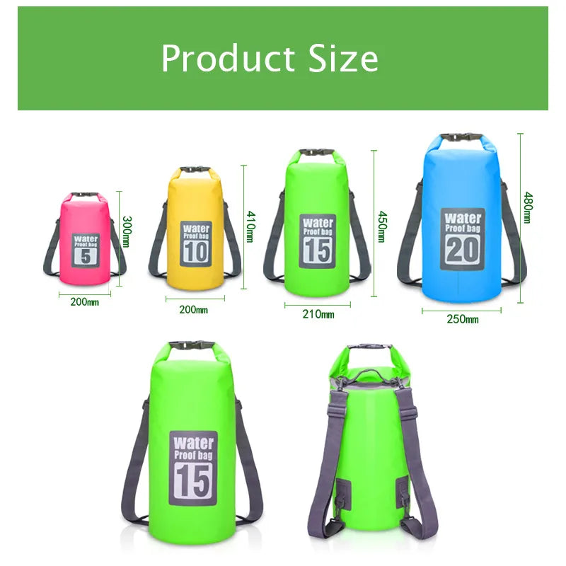 PVC Waterproof Dry Bag for Outdoor Activities (Various Sizes)