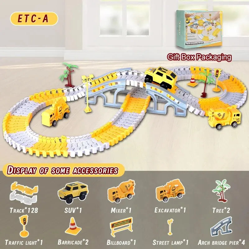 Electric Track Car Toy Set for Kids