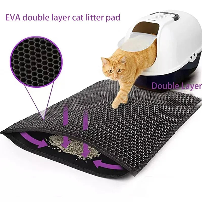Double-Layer Cat Litter Mat - Waterproof & Non-Slip
