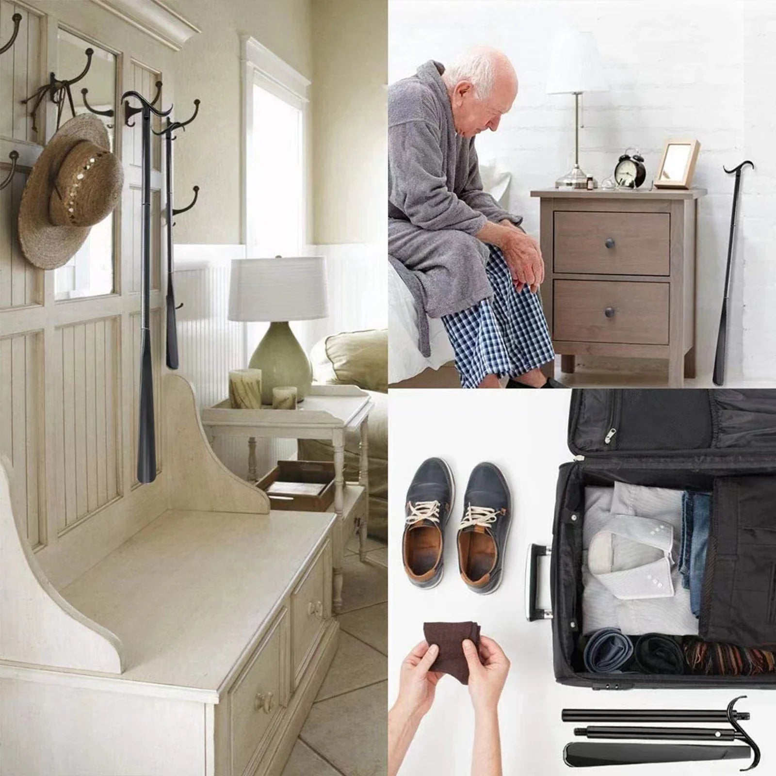 Multifunctional Clothing and Shoe Dressing Aid - with Shoe Horn