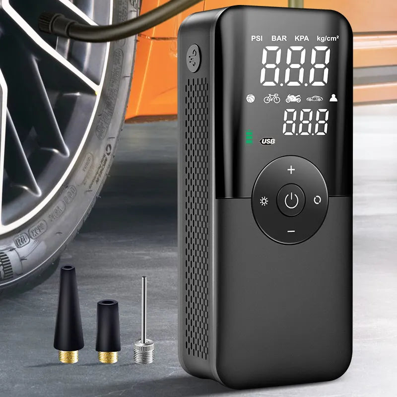 Rechargeable Digital Tire Inflator for Cars and Bicycles