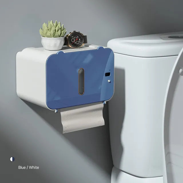 Automatic Wall-Mounted Toilet Paper Holder Shelf
