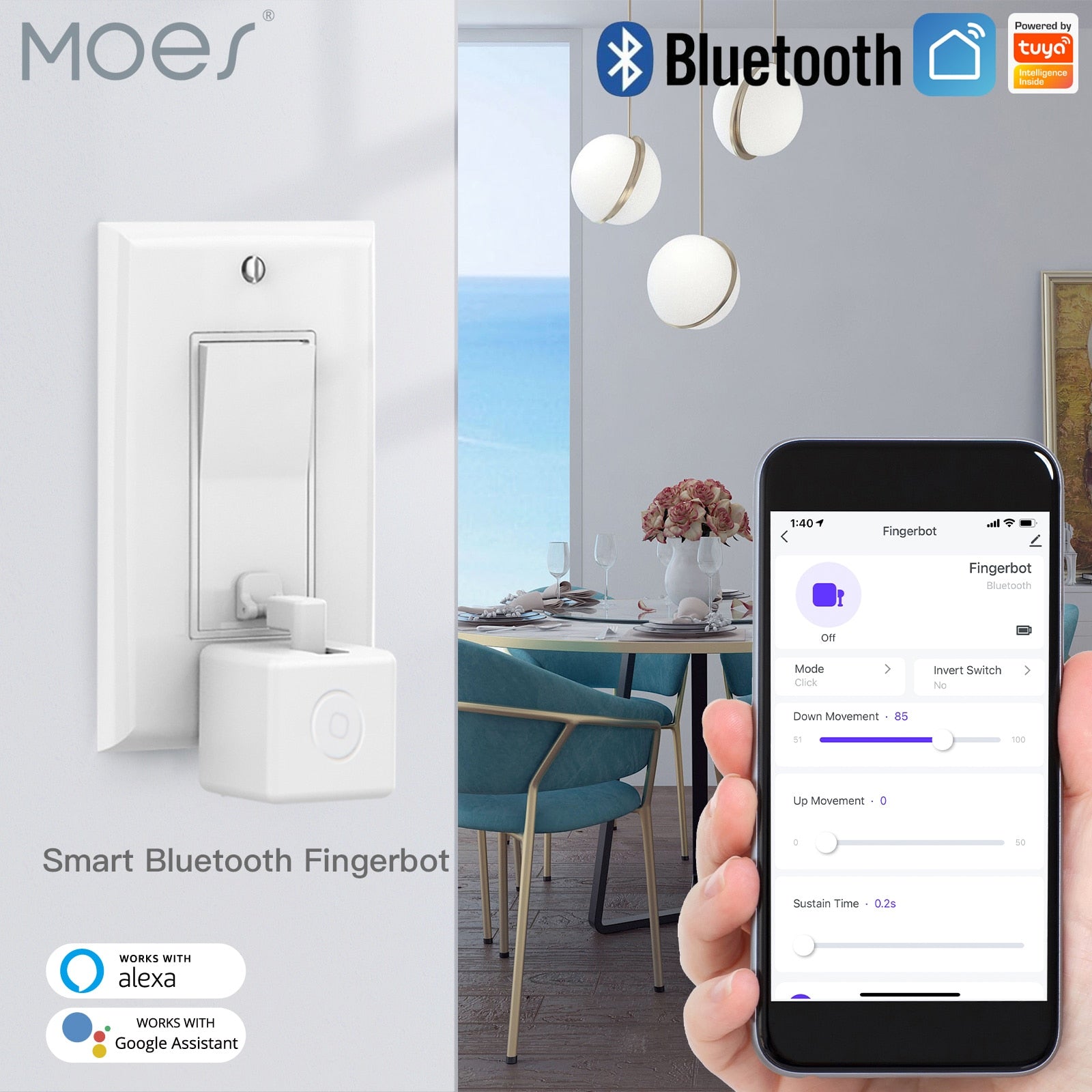Moes Tuya Fingerbot - Bluetooth Button Pusher for Smart Devices - 1 PCs Fingerbot