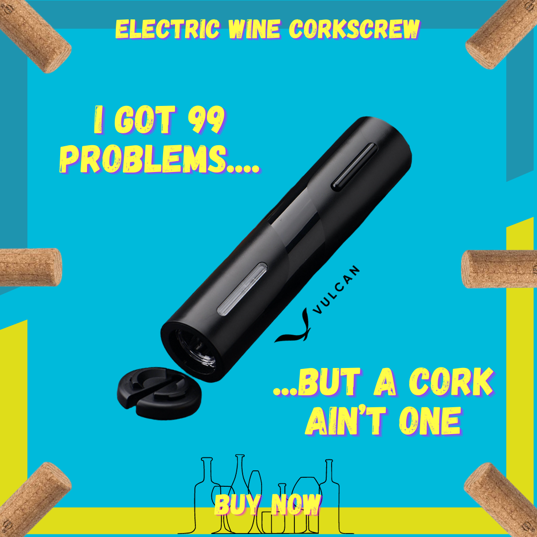 Electric Wine Corkscrew + FREE Stand, Decanter & Stopper