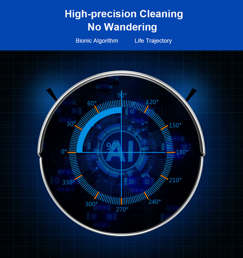 Robot Vacuum Cleaner - AI Map Navigation, WiFi App, Electric Water Tank, Wet Mop