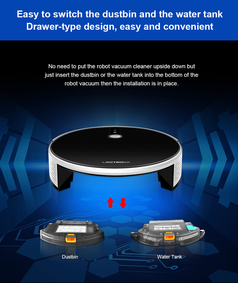 Robot Vacuum Cleaner - AI Map Navigation, WiFi App, Electric Water Tank, Wet Mop