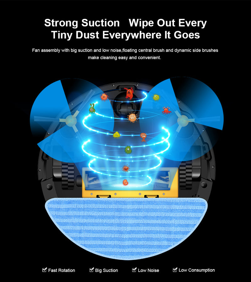 Robot Vacuum Cleaner - AI Map Navigation, WiFi App, Electric Water Tank, Wet Mop