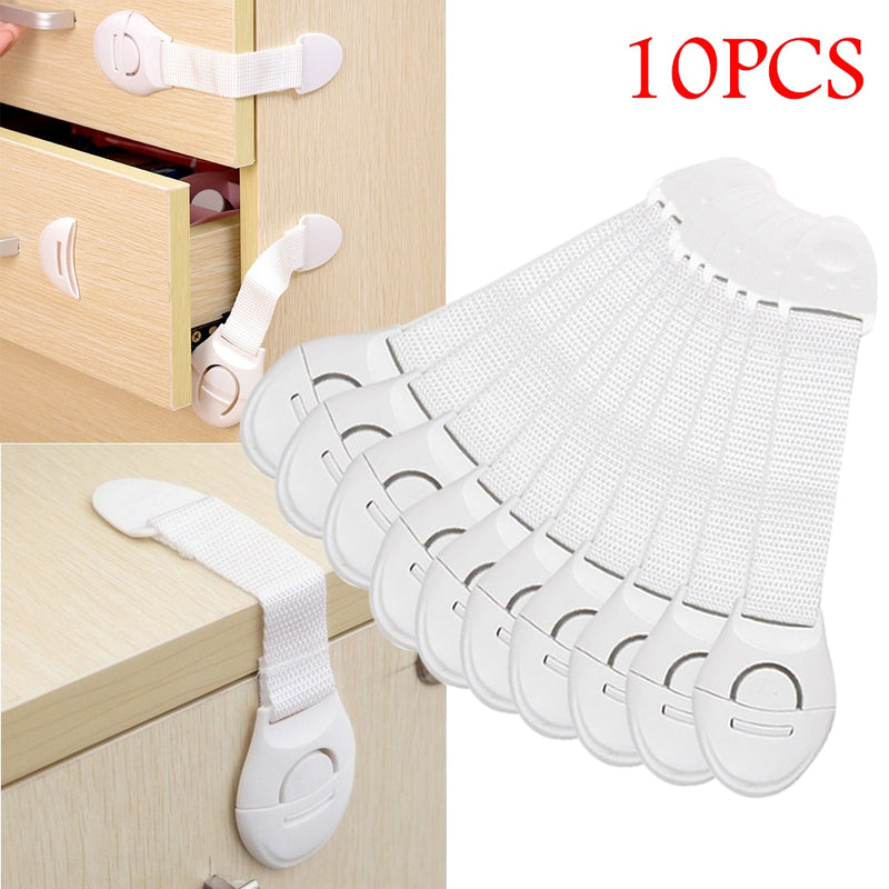Drawer & Cupboard Safety Locks - Pack of 10