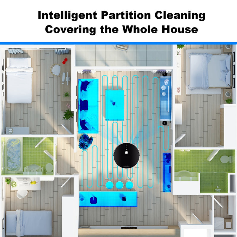 Robot Vacuum Cleaner - AI Map Navigation, WiFi App, Electric Water Tank, Wet Mop