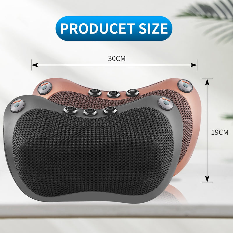 Massage Pillow - 3 Speeds Head, Neck, Back & Shoulder Massager