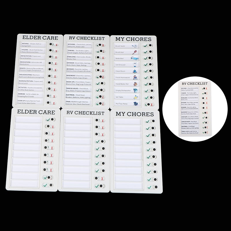 Mini Plastic Board Chore Tracker Chart