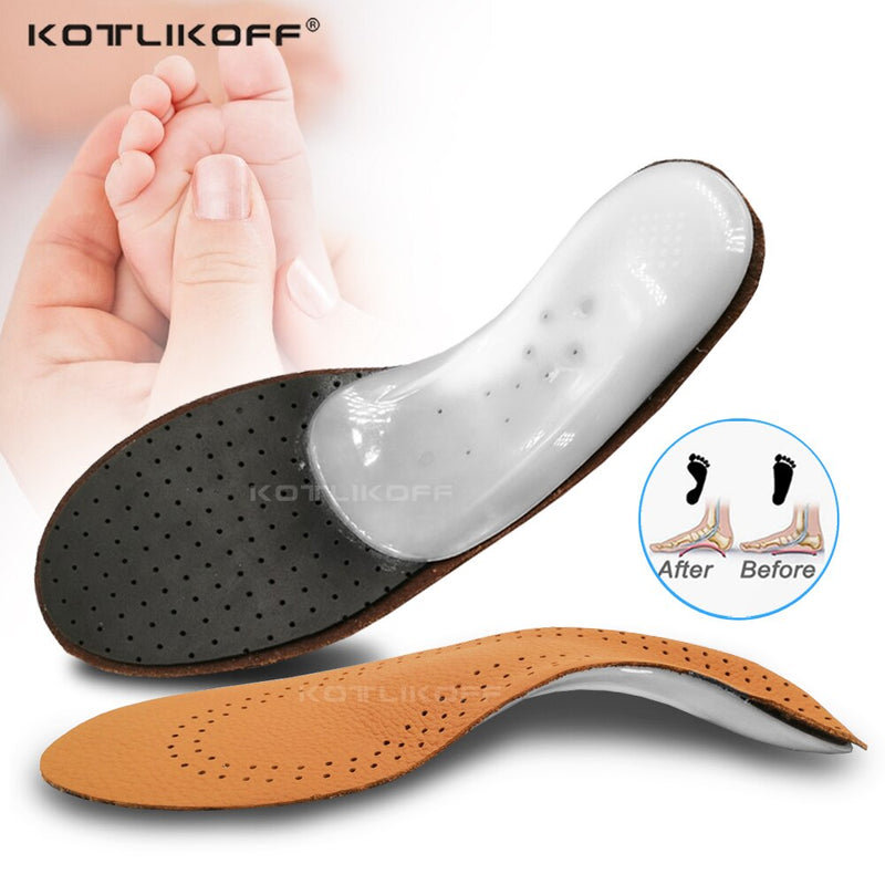 Leather Orthotic Insole For Flat Feet - Adults/Children
