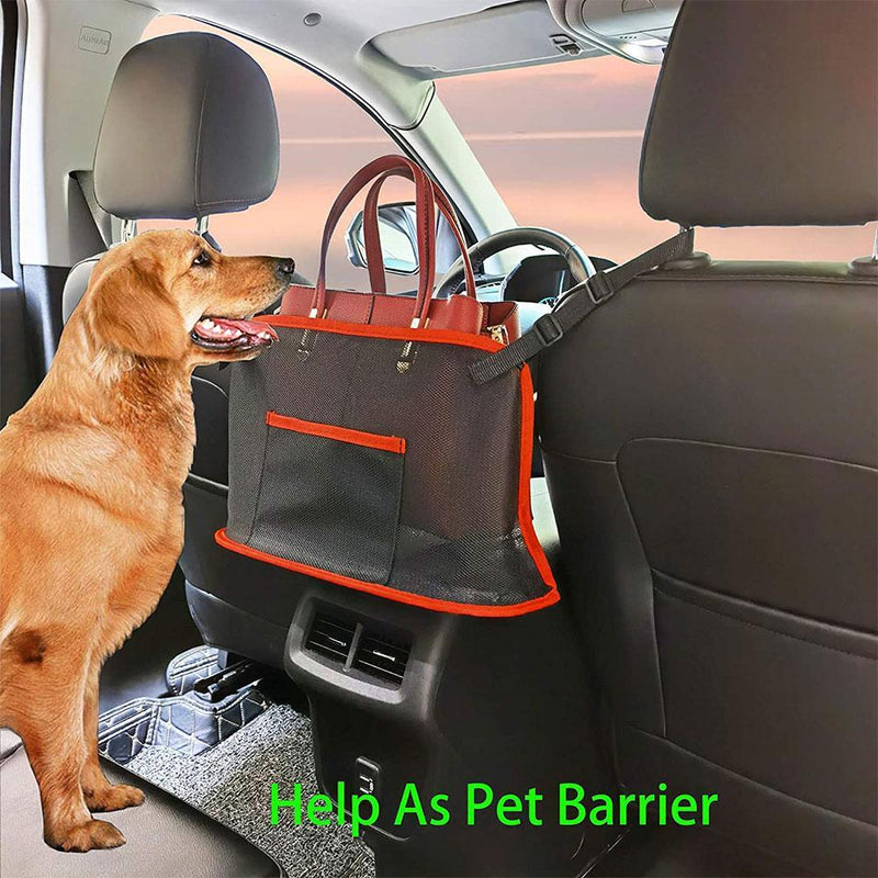 Large Capacity Car Seat Storage Net - Car Organiser & Pet Barrier